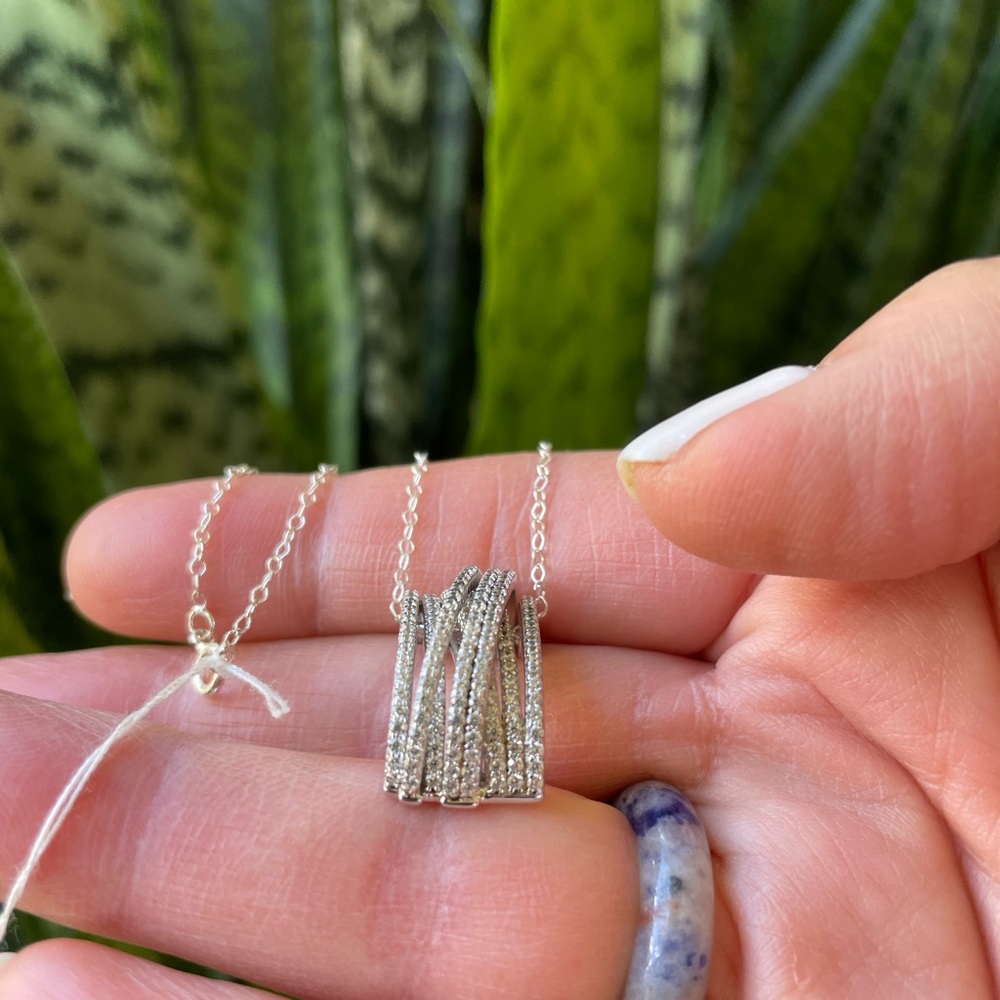 Sterling Silver CZ Pendant Necklace